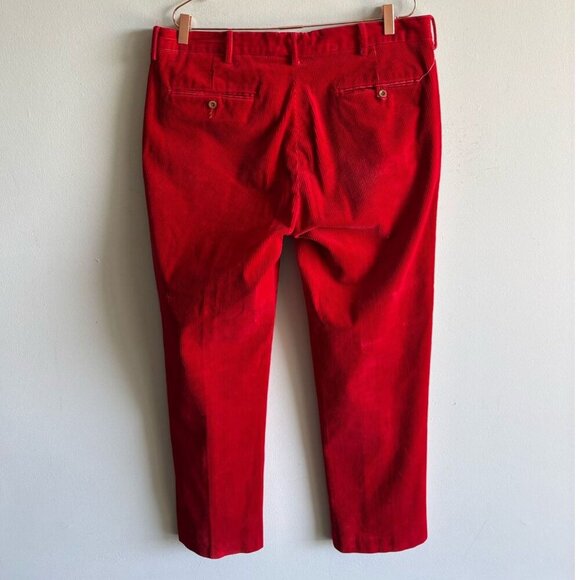 Polo By Ralph Lauren Mens Corduroy Straight Leg Pants Red Size 36/32 - Picture 2 of 10